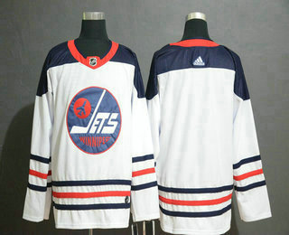 Men's Winnipeg Jets Blank White Breakaway Heritage Adidas Stitched NHL Jersey