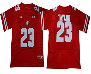 Men's Wisconsin Badgers #23 Jonathan Taylor Red Stitched College Football 2019 Under Armour NCAA Jersey