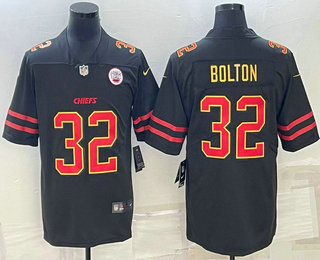 Men’s Kansas City Chiefs #32 Nick Bolton Black Red Gold Vapor Untouchable Limited Stitched Jersey