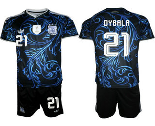 Mens Argentina National Team #21 Paulo Dybala Black Away 2026 World Cup Soccer Jersey Suit