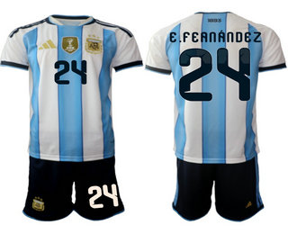 Mens Argentina National Team #24 Enzo Fernandez Home White 2026 World Cup Soccer Jersey Suit