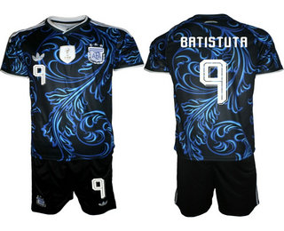 Mens Argentina National Team #9 Gabriel Batistuta Black Away 2026 World Cup Soccer Jersey Suit