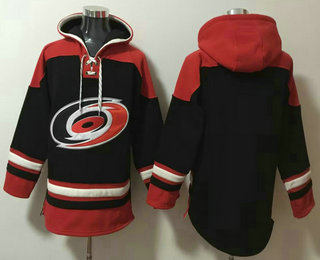 Mens Carolina Hurricanes Blank Black Ageless Must Have Lace Up Pullover Hoodie