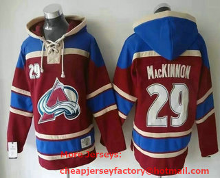 Mens Colorado Avalanche #29 Nathan MacKinnon Red Old Time Hockey 2015 Hoody