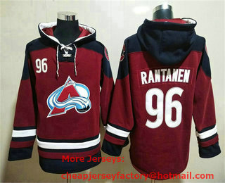Mens Colorado Avalanche #96 Mikko Rantanen Red Ageless Must Have Lace Up Pullover Hoodie