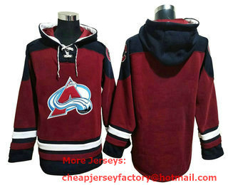 Mens Colorado Avalanche Blank Red Ageless Must Have Lace Up Pullover Hoodie