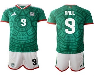 Mens Mexico #9 Raul Jimenez Green 2026 World Cup Home Soccer Jersey Suit