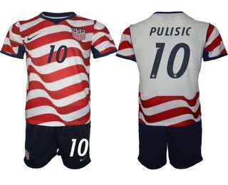 Mens USA National Team #10 Christian Pulisic Home White 2026 World Cup Soccer Jersey Suit