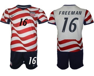 Mens USA National Team #16 Alex Freeman Home White 2026 World Cup Soccer Jersey Suit