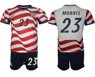Mens USA National Team #23 Aidan Morris Home White 2026 World Cup Soccer Jersey Suit