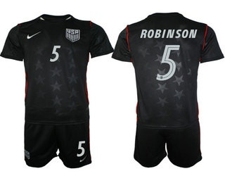 Mens USA National Team #5 Antonee Robinson Away Navy 2026 World Cup Soccer Jersey Suit