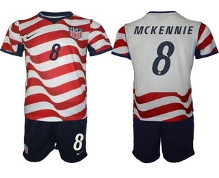 Mens USA National Team #8 Weston McKennie Home White 2026 World Cup Soccer Jersey Suit