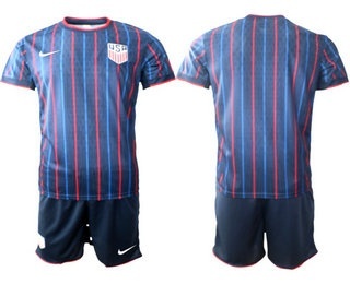 Mens USA National Team Navy Away 2026 World Cup Soccer Jersey Suit 2