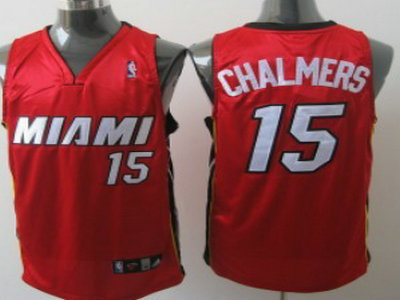 Miami Heat 15 Chalmers Red  Jersey