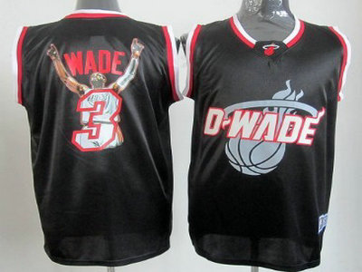 Miami Heat 3 Dwyane Wade Black Notorious Fashion Jersey