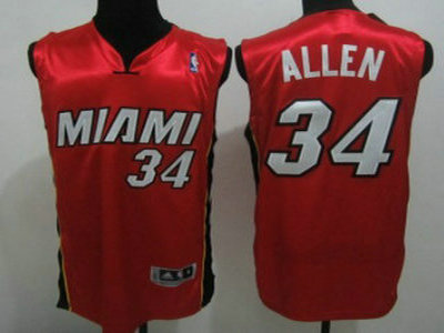 Miami Heat 34 Ray Allen Red Authentic Jersey