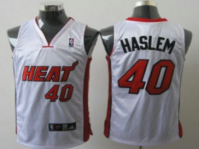 Miami Heat 40 Haslem White Jersey