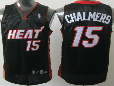 Miami Heat 15 Mario Chalmers Black Jerseys