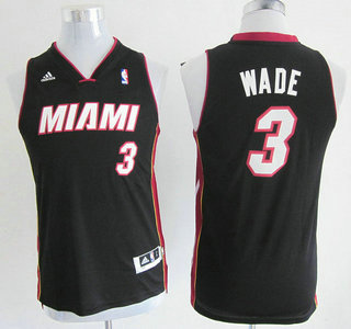 Miami Heat 3 Dwyane Wade Black Kids Jersey