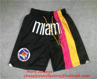 Miami Heat Black Floridians Rainbow Black Just Don Swingman Throwback Shorts