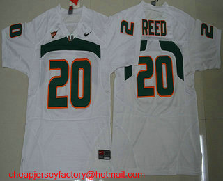 Miami Hurricanes #20 Reed White Jersey