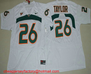 Miami Hurricanes #26 Taylor White Jersey