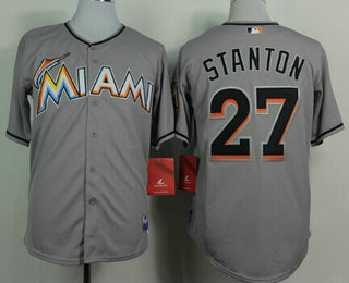 Miami Marlins #27 Giancarlo Stanton Gray Jersey