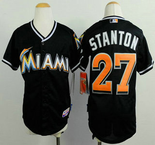 Miami Marlins #27 Mike Stanton Black Kids Jersey