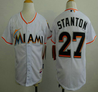 Miami Marlins #27 Mike Stanton White Kids Jersey