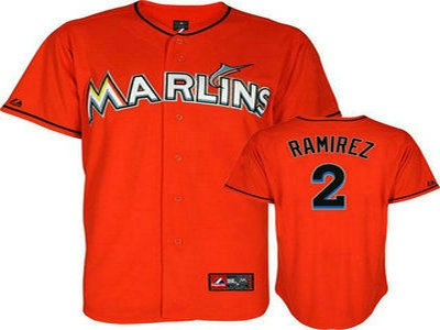 Miami Marlins 2 Hanley Ramirez Orange MLB Jerseys