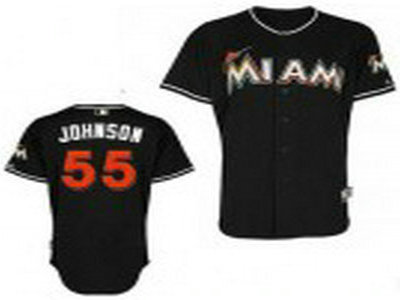 Miami Marlins Josh Johnson 55 Stitched black MLB Jersey