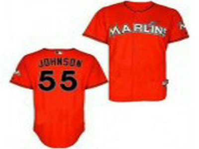 Miami Marlins Josh Johnson 55 Stitched orange MLB Jersey