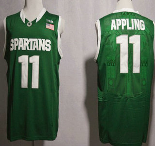 Michigan State Spartans #11 Keith Appling Green Jersey