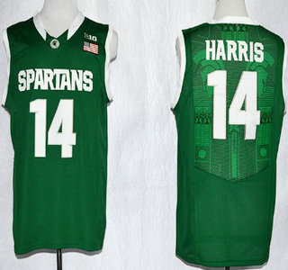 Michigan State Spartans #14 Gary Harris Green Jersey