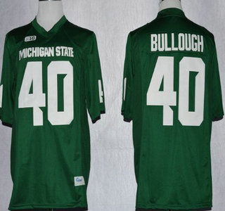 Michigan State Spartans #40 Max Bullough 2013 Green Big 10 Patch Jersey