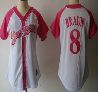 Milwaukee Brewers #8 Ryan Braun 2012 Fashion Womens Jersey
