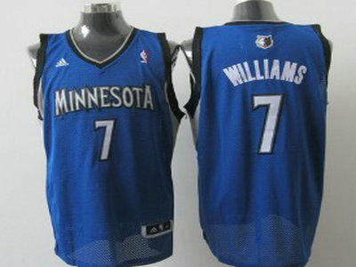 Minnesota Timberwolves 7 Derrick Williams Blue Authentic Jersey