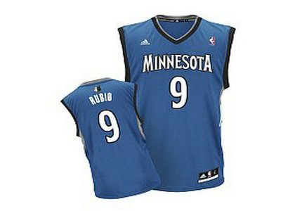 Minnesota Timberwolves 9 Rubio Blue Jersey