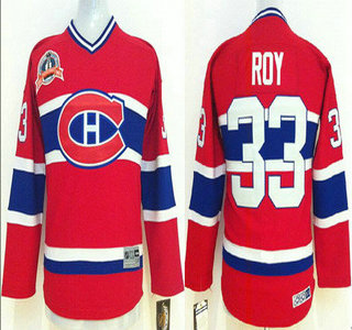 Montreal Canadiens #33 Patrick Roy Red Throwback CCM Kids Jersey