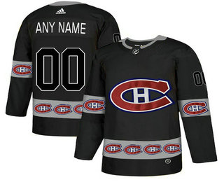 Montreal Canadiens Black Men's Customized Team Logos Fashion Adidas Jersey