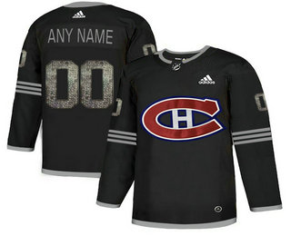 Montreal Canadiens Black Shadow Logo Print Men's Customized Adidas Jersey