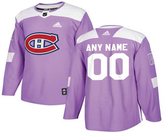 Montreal Canadiens Purple Adidas Hockey Fights Cancer Custom Practice Jersey