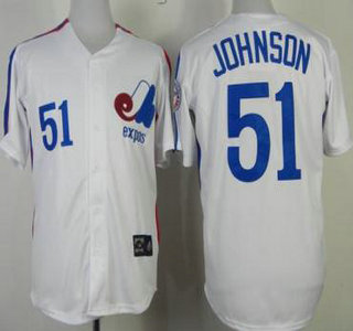 Montreal Expos #51 Randy Johnson White Throwback Jersey