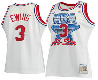 NBA 1991 All-Star #3 Patrick Ewing White Hardwood Classics Soul Swingman Throwback Jersey