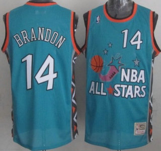 NBA 1995-1996 All-Star #14 Terrell Brandon Green Swingman Throwback Jersey
