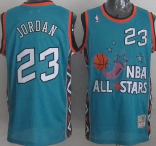 NBA 1995-1996 All-Star #23 Michael Jordan Green Swingman Throwback Jersey