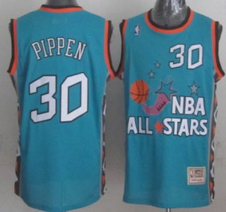 NBA 1995-1996 All-Star #30 Scottie Pippen Green Swingman Throwback Jersey