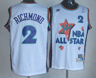 NBA 1995 All-Star #2 Mitch Richmond White Hardwood Classics Soul Swingman Throwback Jersey