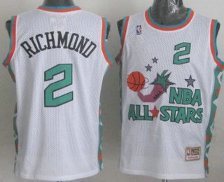 NBA 1996 All-Star #2 Mitch Richmond White Hardwood Classics Soul Swingman Throwback Jersey
