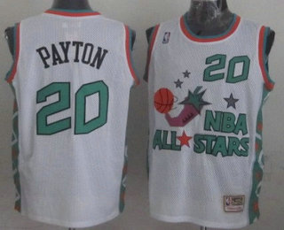 NBA 1996 All-Star #20 Gary Payton White Hardwood Classics Soul Swingman Throwback Jersey
